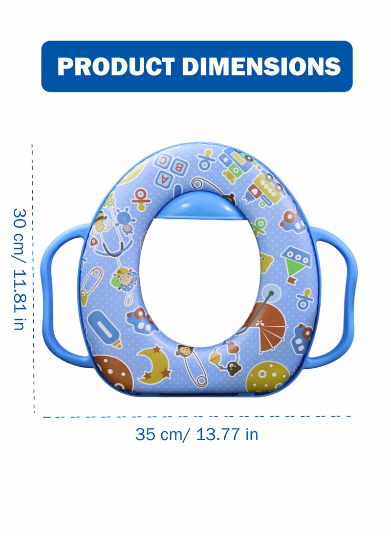 Toshionics Baby Potty Training Seat with Built-In Handles Splash Guard and Soft Detachable Cushion Comfortable and Secure Toilet Seat Cover for Infants Toddlers and Kids Portable Lightweight Easy to Clean and Compatible with Regular and Elongated Toilet Seats Travel-Friendly Potty Seat for Boys and Girls  - Image 5