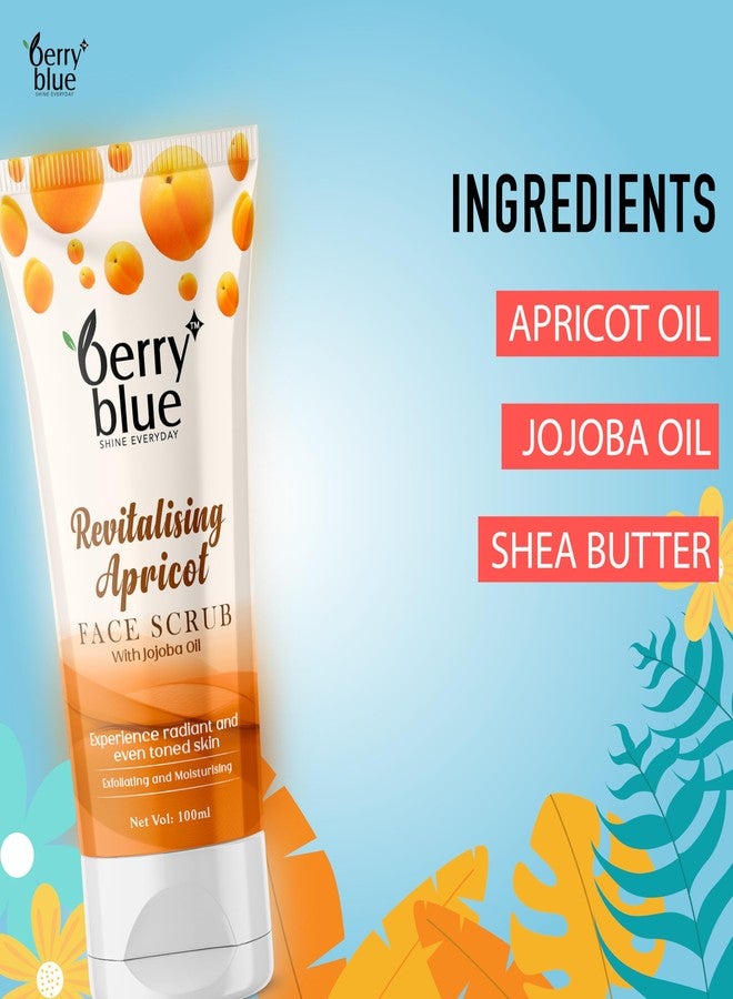 Berry Blue Revitalising Apricot Face Scrub, 100 ml, Exfoliating and Moisturizing, Suitable for all Skin Types, for Men and Women - Image 4