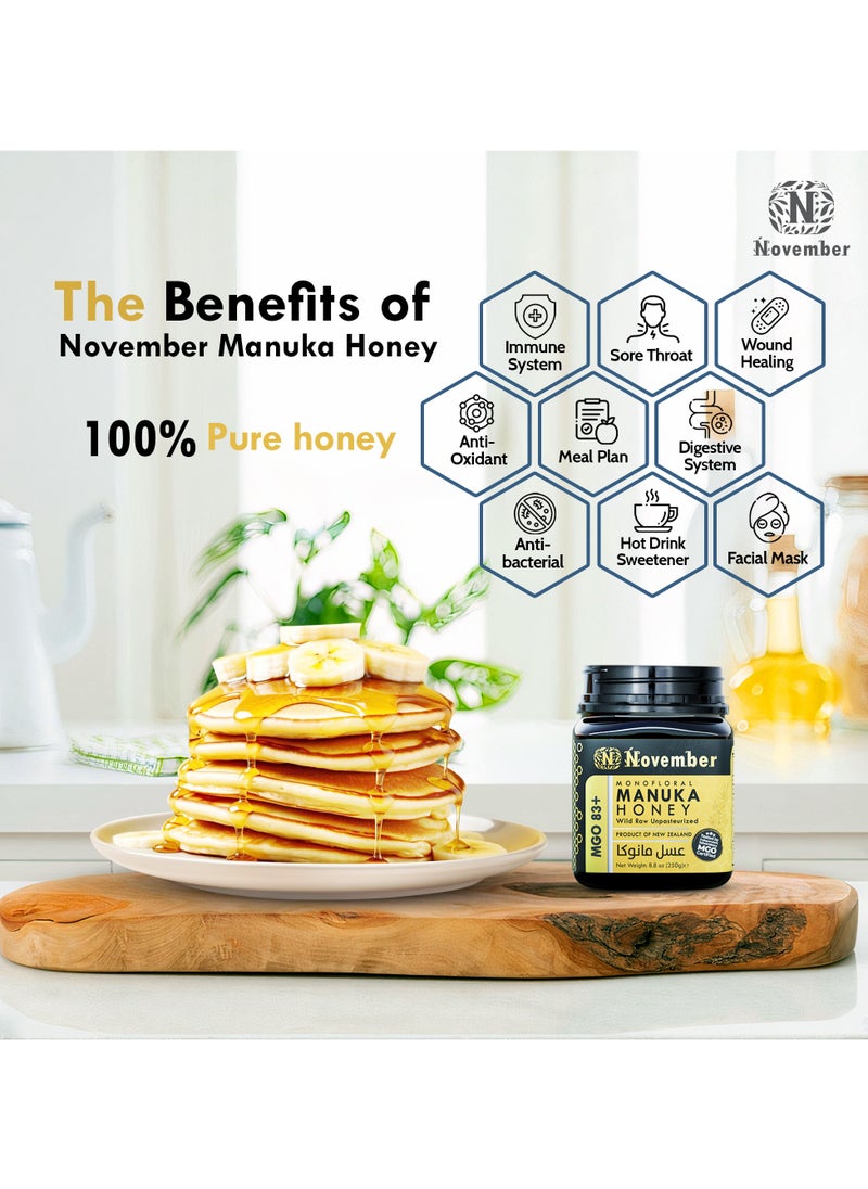 Manuka Honey Certified MGO 83+ New Zealand (250g)