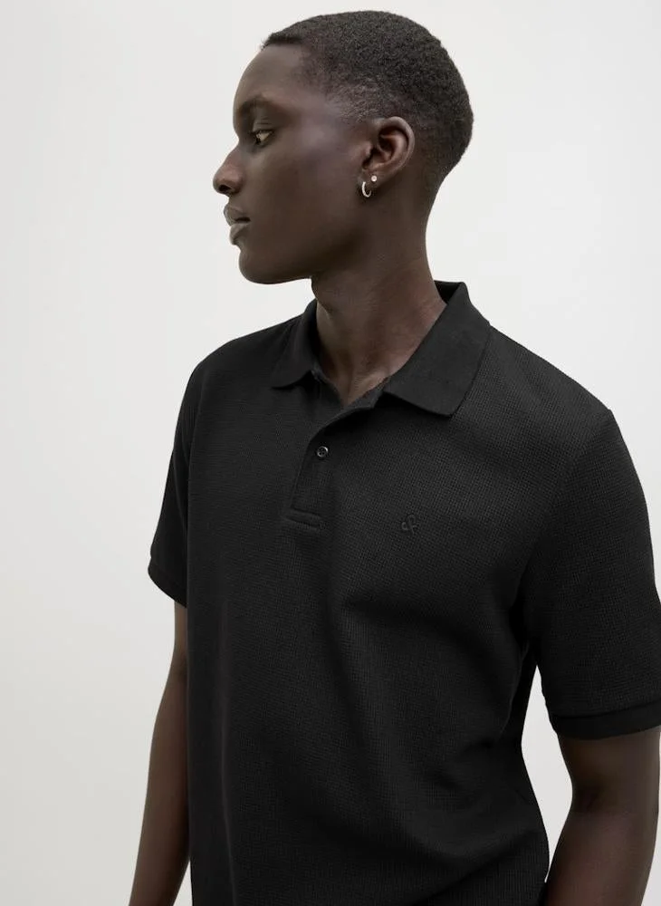 JACK & JONES Black Detail:Classic Logo Print Polo Shirt for Men | Best Price UAE