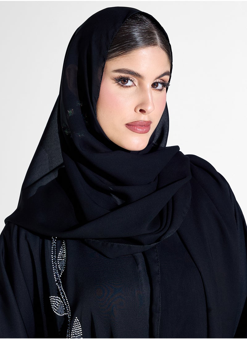Khizana Abaya With Embellishment & Sheila  - Image 4
