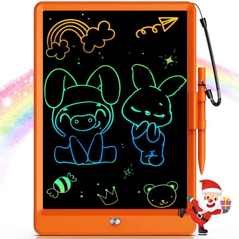 Bravokids LCD Writing Tablet for 3-8 Year Olds - 10 Inch Doodle Board Electronic Drawing Pad, Educational Gift for Kids (Orange) - Image 1