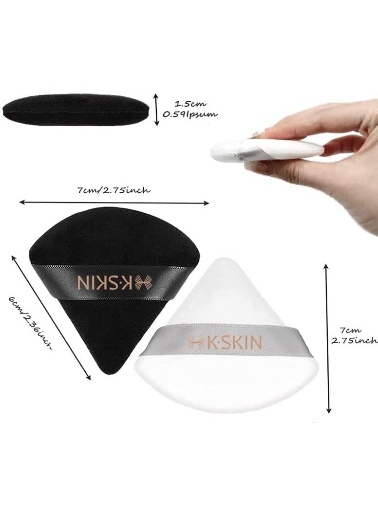 K.SKIN 6 Pieces Powder Puff Face Soft Triangle Makeup Puff for Loose Powder Mineral Powder Body Powder Velour Cosmetic Foundation Blender Sponge Beauty Makeup Tools - Image 2