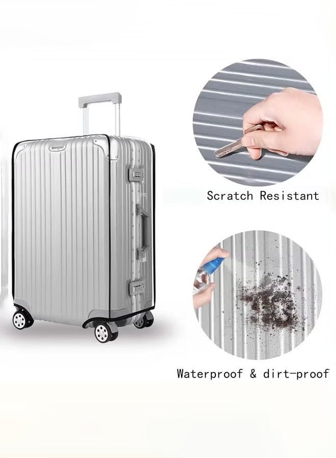 OMEVE Clear Luggage Cover,Premium PVC Luggage Protector,22 Inch Transparent Travel Luggage Protector For Wheeled Suitcase,Waterproof Dustproof & Anti-Scratch Suitcase Covers-Thickness 0.2mm,22 Inch - Image 2