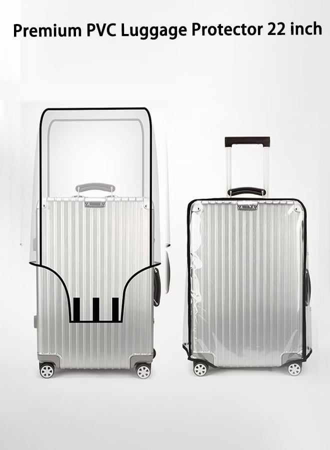 OMEVE Clear Luggage Cover,Premium PVC Luggage Protector,22 Inch Transparent Travel Luggage Protector For Wheeled Suitcase,Waterproof Dustproof & Anti-Scratch Suitcase Covers-Thickness 0.2mm,22 Inch - Image 1