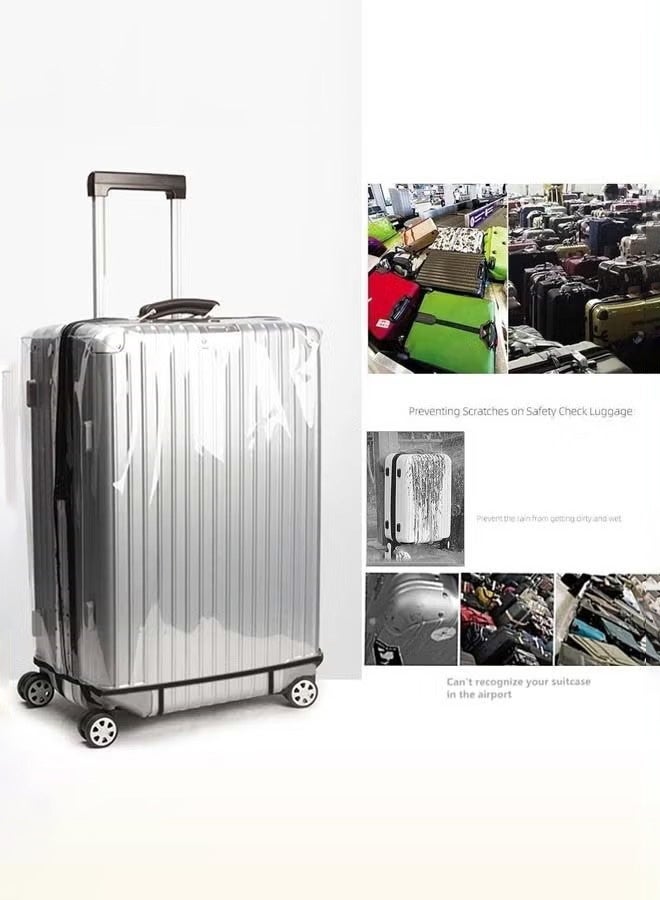 OMEVE Clear Luggage Cover,Premium PVC Luggage Protector,22 Inch Transparent Travel Luggage Protector For Wheeled Suitcase,Waterproof Dustproof & Anti-Scratch Suitcase Covers-Thickness 0.2mm,22 Inch - Image 4
