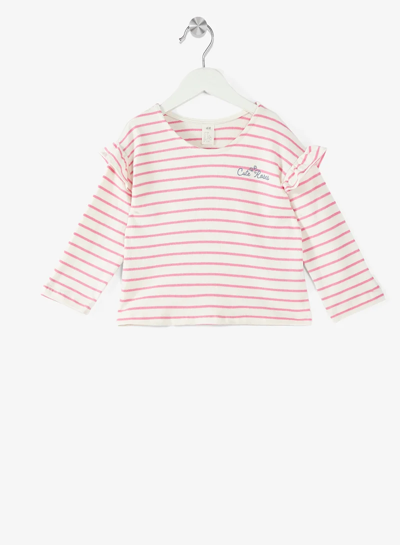 اتش اند ام بلوزة مزينة بكشكش