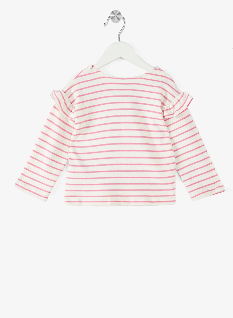 اتش اند ام بلوزة مزينة بكشكش