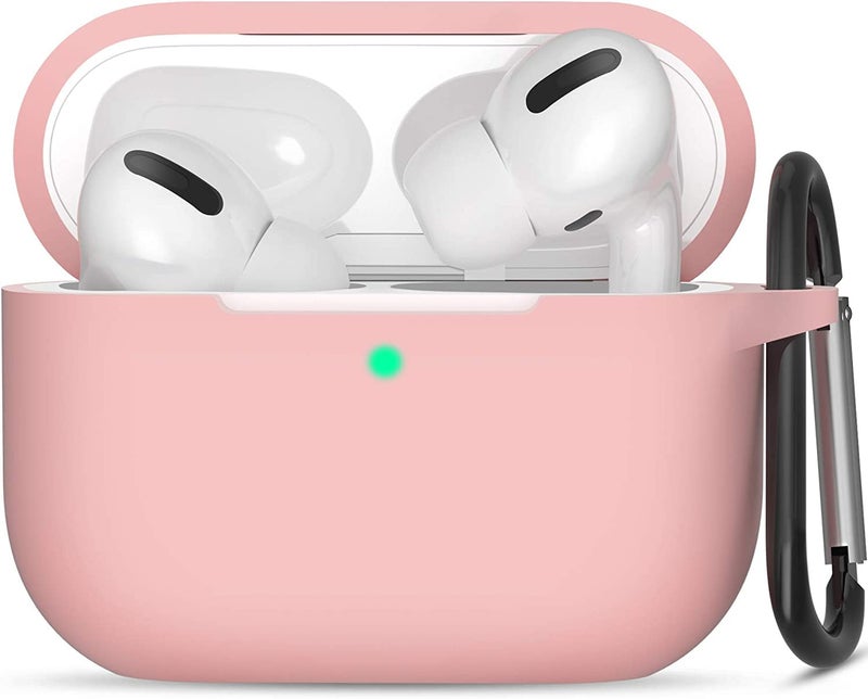 Meyaar Compatible for AirPods Pro 2nd Generation Case Cover with Keychain, Soft Silicone Skin Case Cover Full Protective (Only Silicone Cover) (Pink) - Image 1