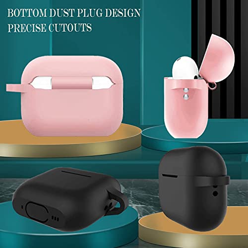 Meyaar Compatible for AirPods Pro 2nd Generation Case Cover with Keychain, Soft Silicone Skin Case Cover Full Protective (Only Silicone Cover) (Pink) - Image 4