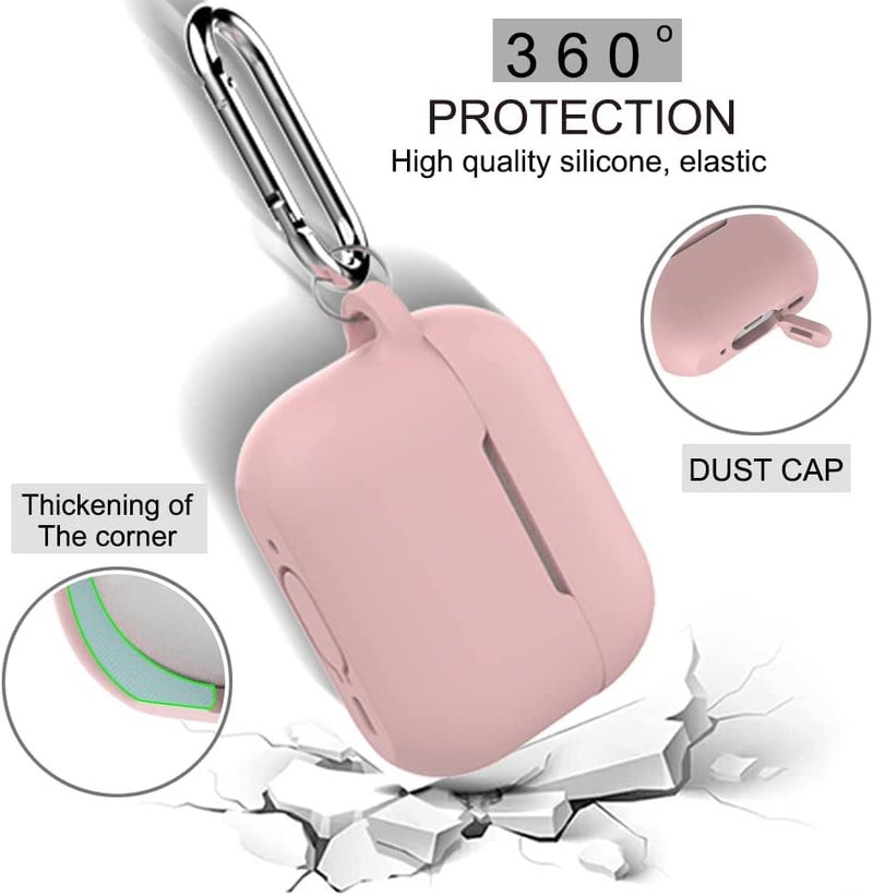 Meyaar Compatible for AirPods Pro 2nd Generation Case Cover with Keychain, Soft Silicone Skin Case Cover Full Protective (Only Silicone Cover) (Pink) - Image 5