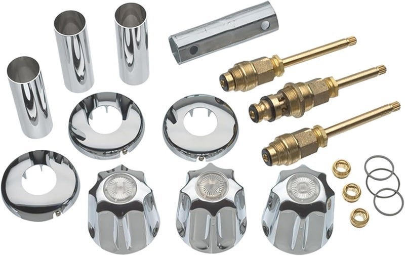Danco Bathtub and Shower 3-Handle Remodel/Rebuild Trim Kit for Gerber Faucets | Knob Handle | 11B-1H, 11B-1C, 11B-4D | Chrome (39617) - Image 1