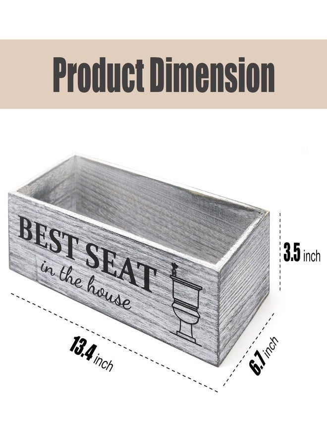 CuffUp Bathroom Decor Box, Toilet Paper Basket 2 Sides Signs Farmhouse Bathroom Basket Toilet Basket Tank Topper Rustic Farmhouse Home Decor for Livingroom Kitchen（One Gray Box） - Image 4