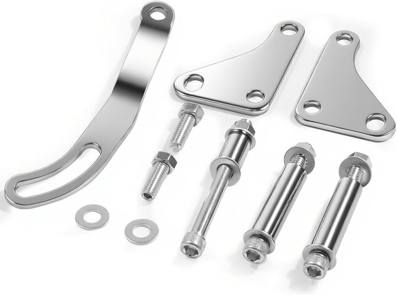 حامل تركيب مضخة التوجيه المعزز، LWP SWP، متوافق مع محركات Chevy/GM SB SBC 350 262 265 283 302 305 307 327 400 (فضي) - Image 1