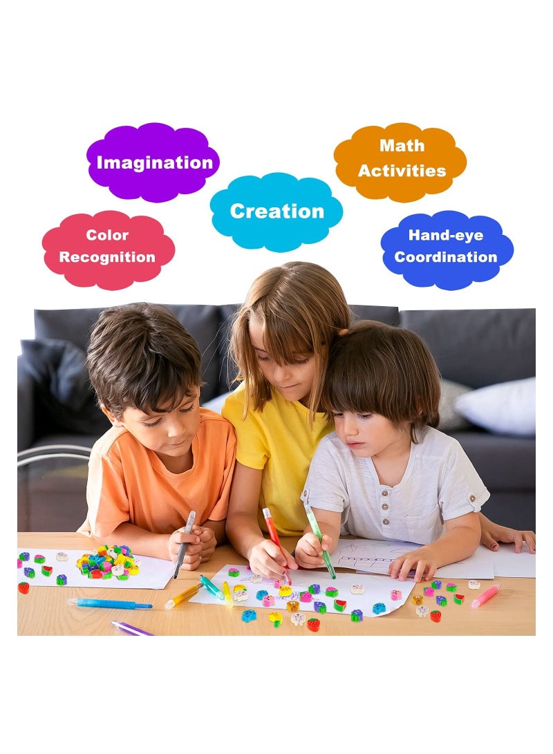 XiuWoo 3D Cute Small Erasers for Kids Safe Non Toxic Novelty Various Fruit Animal Shapes Mini Classroon Rewards Party Favors Random 60 Blocks - Image 5
