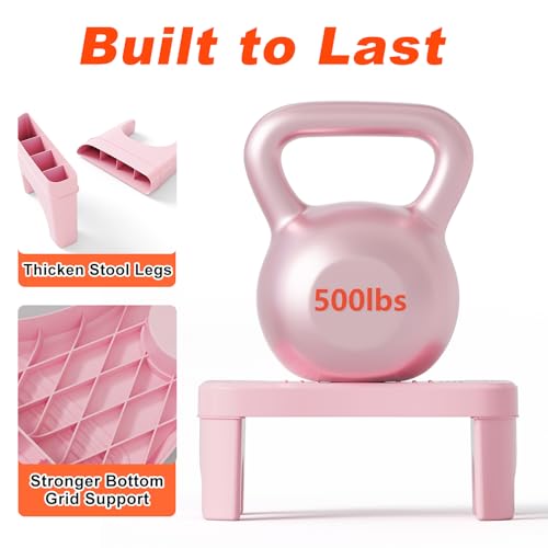 Recximi Pink Toilet Poop Stool Squat Adult, 6.7 Inch Squatting Potty for Adults & Kids, Plastic Bathroom Stool for Pooping, Non-Slip Toilet Foot Step, Easy to Wash, 1 Pack - Image 3