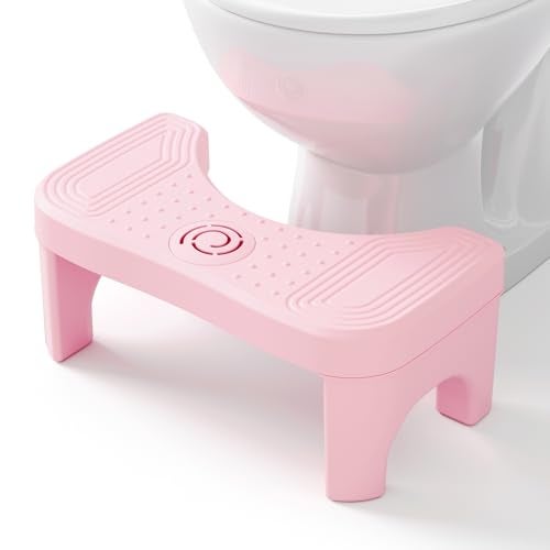 Recximi Pink Toilet Poop Stool Squat Adult, 6.7 Inch Squatting Potty for Adults & Kids, Plastic Bathroom Stool for Pooping, Non-Slip Toilet Foot Step, Easy to Wash, 1 Pack - Image 1
