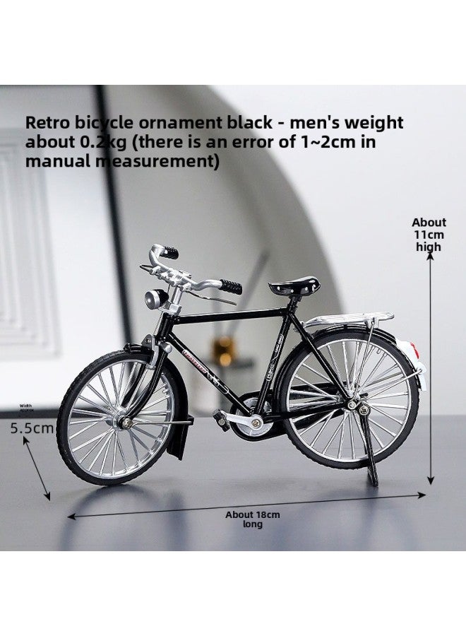 Simulated Alloy Bicycle Curved Handlebar Mountain Bike Metal Toy Model Mini Bicycle Boy Gift Ornament Hand-Made 