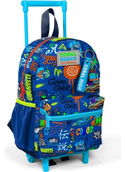 Mini Nest Squeegee Backpack Saks Graffiti Patterned Two Compartments 24067