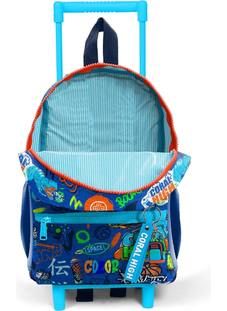 CORAL HIGH - Mini Nest Squeegee Backpack Saks Graffiti Patterned Two Compartments 24067 - Image 1
