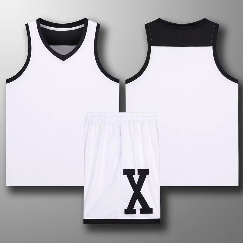 Generic Customizable Basketball Uniform Kit YG-877 White