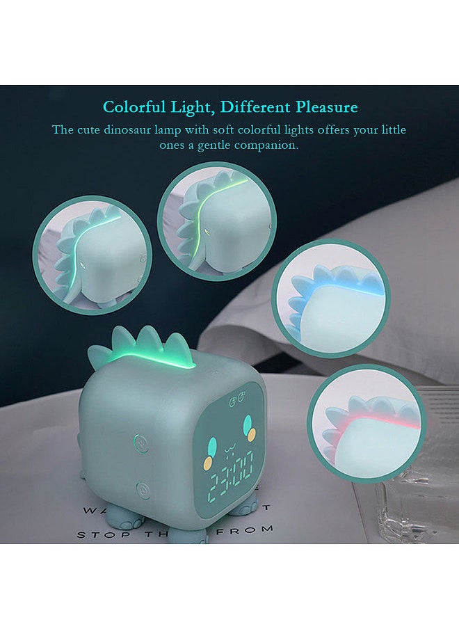 Generic - Kids Digital Alarm Clock Night Lights Sleep Trainier 2 Alarms 6 Ringtones Time Temperature Display Sound Control Snoozing Function with 1500mAh Rechargeable Battery - Image 1