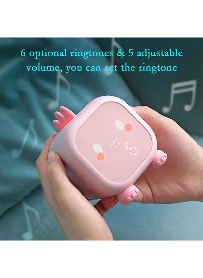 Generic - Kids Digital Alarm Clock Night Lights Sleep Trainier 2 Alarms 6 Ringtones Time Temperature Display Sound Control Snoozing Function with 1500mAh Rechargeable Battery - Image 1
