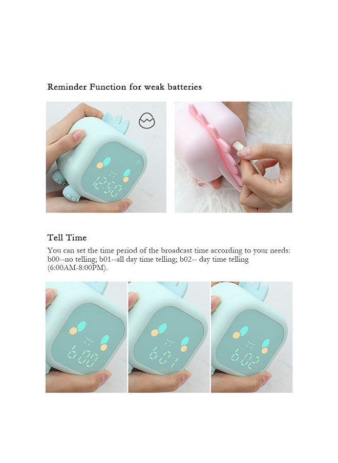 Generic - Kids Digital Alarm Clock Night Lights Sleep Trainier 2 Alarms 6 Ringtones Time Temperature Display Sound Control Snoozing Function with 1500mAh Rechargeable Battery - Image 1