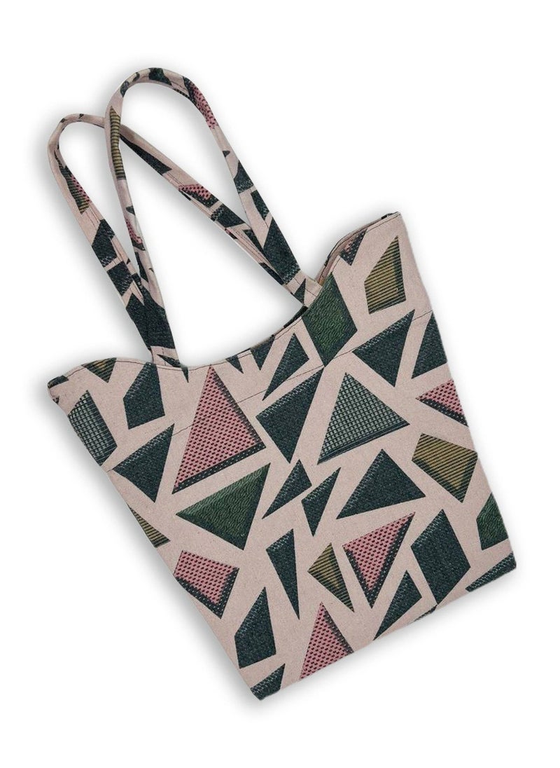 Gharibo Bags - casual printed linen tote bag W230004C - Image 1