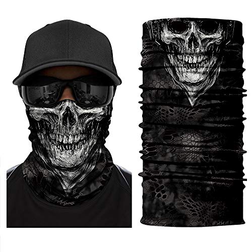 M-YOUNG Skull Face Sun Mask Half,Bandanas,Neck Gaiter, Headwear, Headband for Fishing, Hunting,Yard Work - Image 3