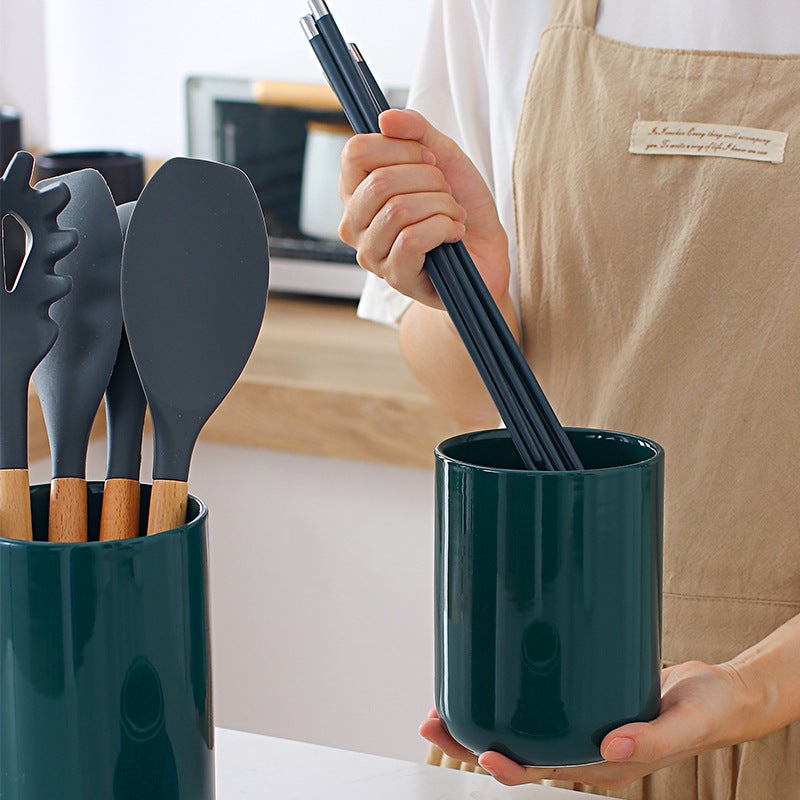 Nordic Ceramic Kitchenware Storage Holder Chopsticks Holder Cooking Utensils Storage Barrel Chopsticks Cage Kitchen Tableware Storage Holder - Image 5