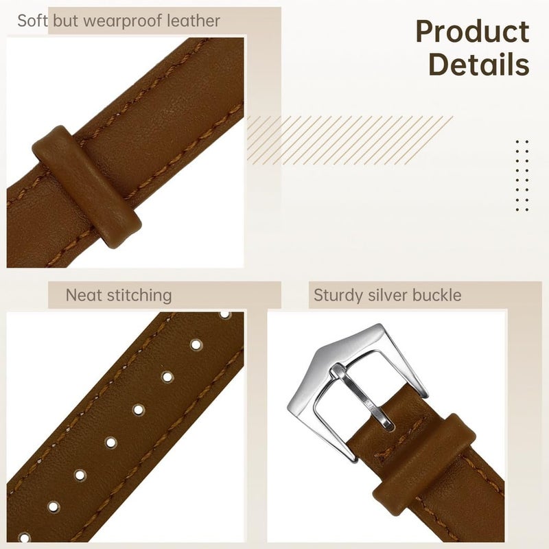 Apple Watch Leather Band, Slim And Comfortable Leather Strap For 38Mm 40Mm 41Mm 42Mm 44Mm - Image 4