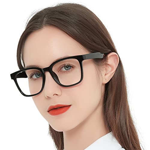 AEZUNI Oversize Square Reading Glasses for Women Oversized Trendy Large Readers 1.0 1.5 2.0 2.5 3.0 3.5 (Black,1.00) - Image 1