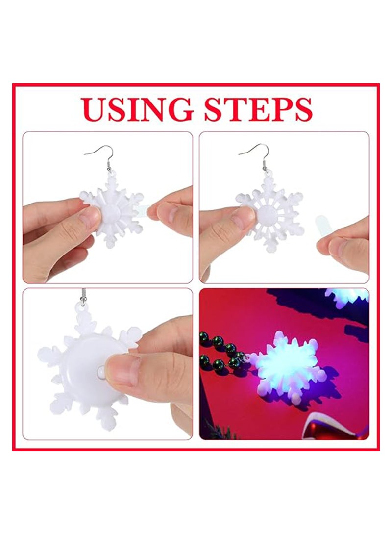Excefore 6 Pairs Snowflake Bulb LED Light up Earrings Bulb Dangle Drop Earrings Red Green Color Bulbs Dangling Charm Glow in the Dark Earring Jewelry Festival Gifts (Snowflake) - Image 5