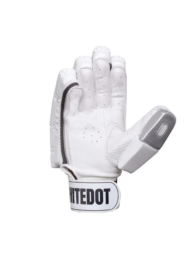 WHITEDOT SPORTS WHITEDOT SPORTS Whitedot Dot 2.1 Cricket Batting Gloves, Mens, Rh (Leather, White) - Image 5