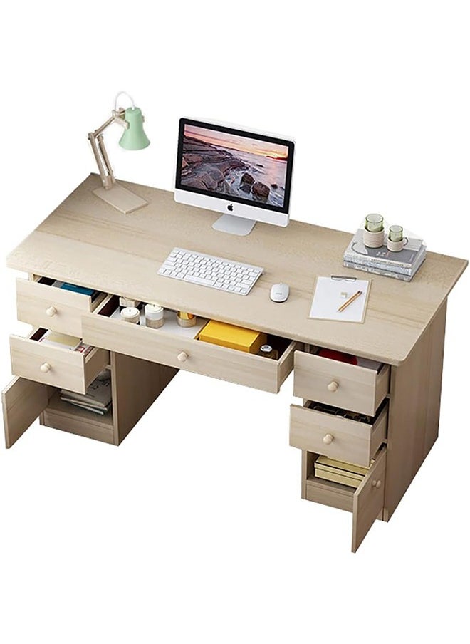 Generic Home Office Desk with Shelves, UUHOME Computer Desk Workstation, Bedroom Study Table Metal Frame Compact Student Desk for Home and Office  - Image 1