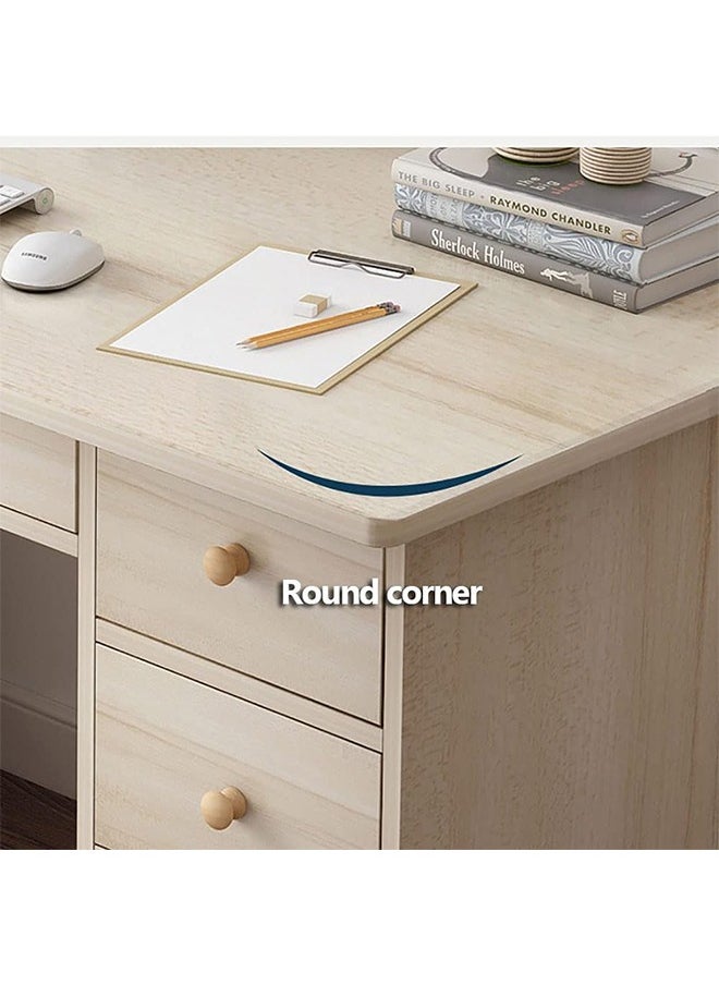 Generic Home Office Desk with Shelves, UUHOME Computer Desk Workstation, Bedroom Study Table Metal Frame Compact Student Desk for Home and Office  - Image 4