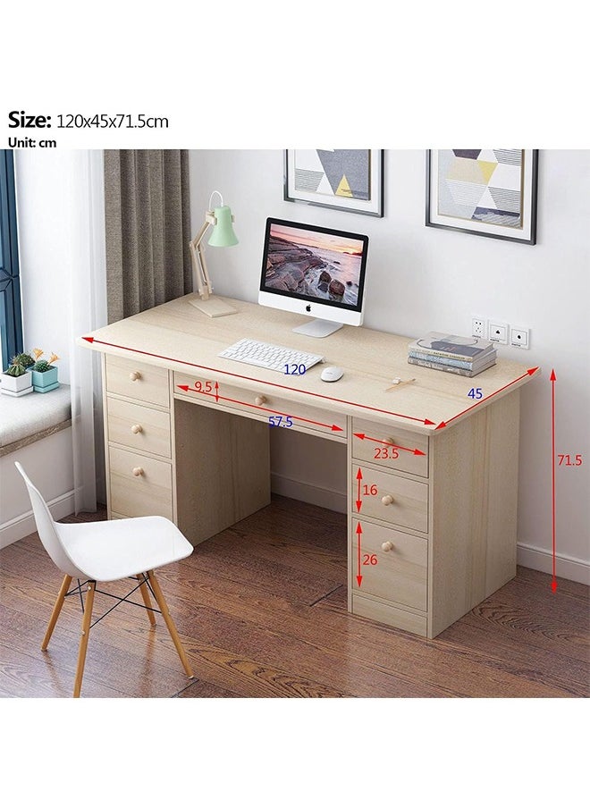 Generic Home Office Desk with Shelves, UUHOME Computer Desk Workstation, Bedroom Study Table Metal Frame Compact Student Desk for Home and Office  - Image 2