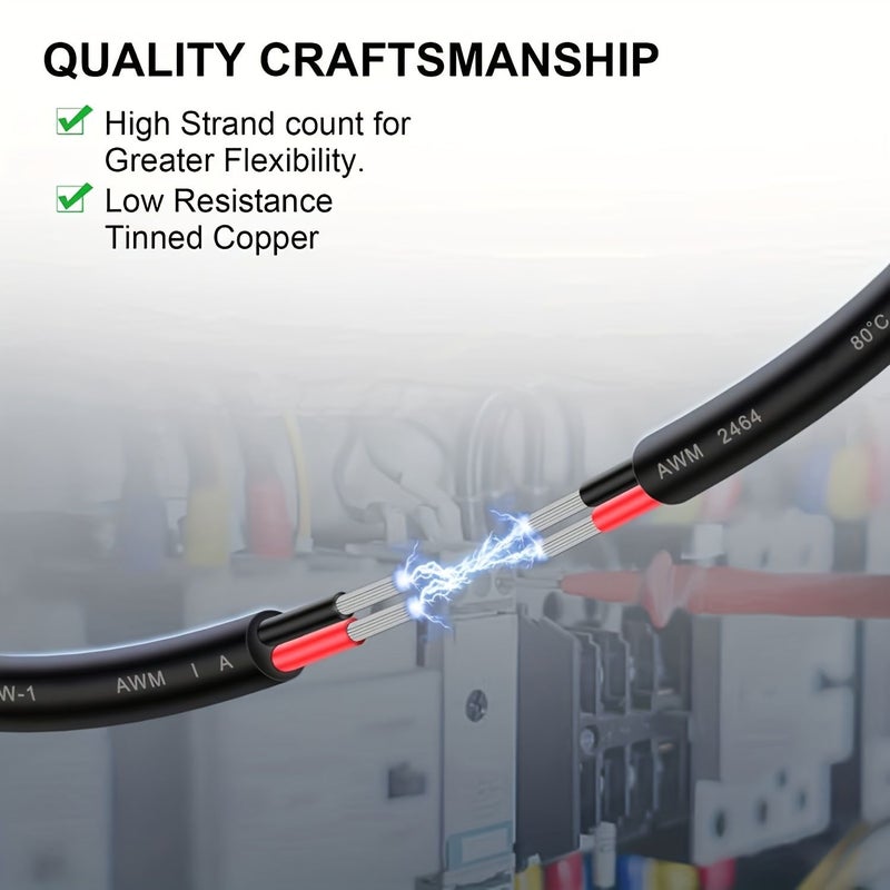 24 Gauge 24 AWG 2 Conductor Electrical Wire Stranded PVC Cord Oxygen Free Copper Cable 100FT White Low Voltage Flexible LED Cable for Strips Lamps Lighting Automotive - Image 2