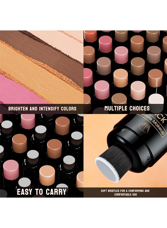 HelloKiss Concealer Stick，2 In 1 Highlighter Makeup Stick with Built-In Brush, Glow Highlighter Stick Makeup for Face and Body, Long Lasting, Waterproof, Matte M03#Highlight - Image 3