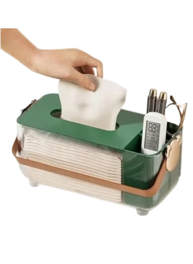 FALMER Multi-purpose Tissue Box Holder with Organizer for Organizing Pens, Remote Control, Phone  - Image 2