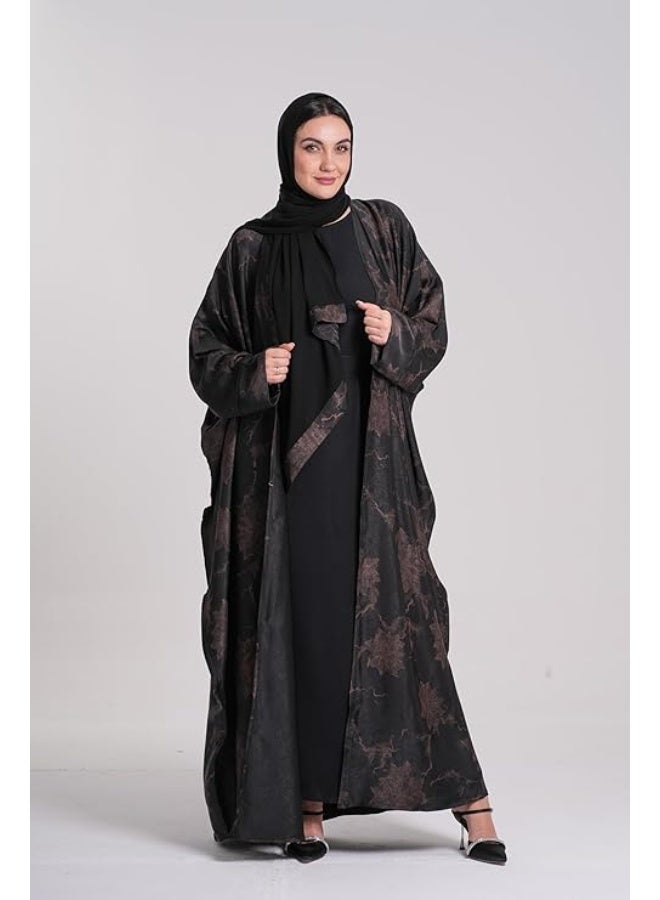 حياء من نور – عباية دبي كلاسيكية بقصة فضفاضة - Image 2