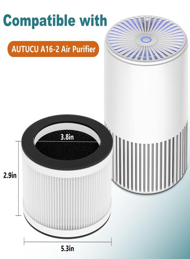 Harebery A16-2 Replacement Filter Compatible with AUTUCU A16-2 Air Clean Purifier, 2 Pack - Image 2