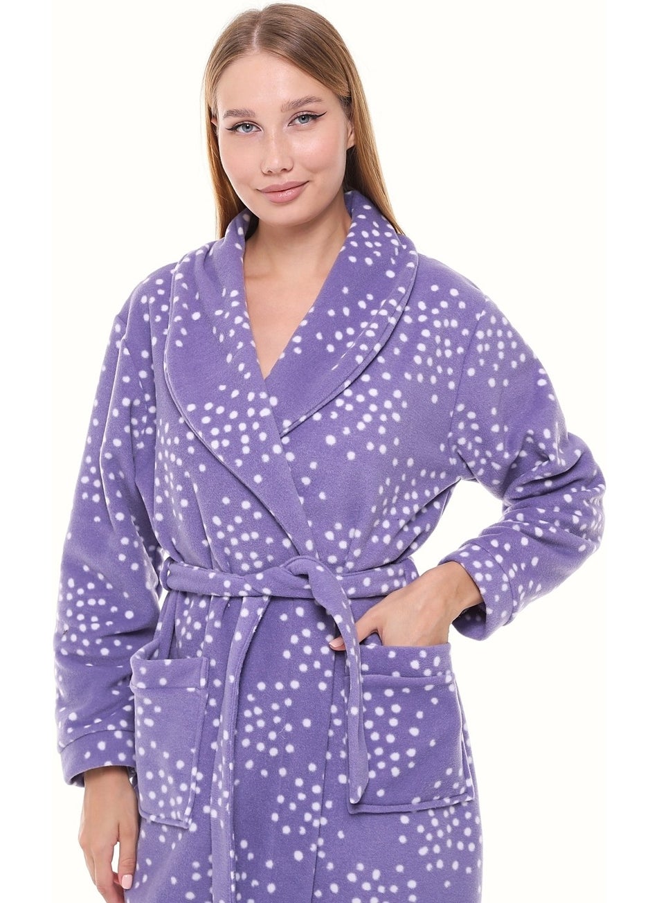Likapa Long Shawl Collar Fleece Dressing Gown 226  - Image 3
