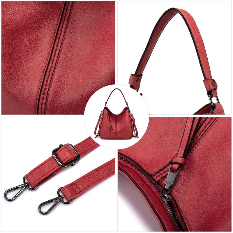 Realer Handbags for Women Large Designer Ladies Hobo bag Bucket Purse Faux Leather - Image 4