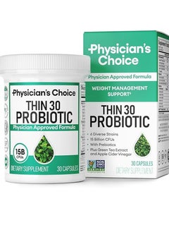 Physician's CHOICE Physician's Choice Probiotic for Weight Management & Bloating Relief - 6 Probiotic Strains with Prebiotics - Enhanced Formula with Cayenne & Green Tea - Supports Gut Health & Weight Management for Women & Men - 30 Capsules  - Image 1