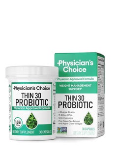 Physician's CHOICE Physician's Choice Probiotic for Weight Management & Bloating Relief - 6 Probiotic Strains with Prebiotics - Enhanced Formula with Cayenne & Green Tea - Supports Gut Health & Weight Management for Women & Men - 30 Capsules  - Image 2