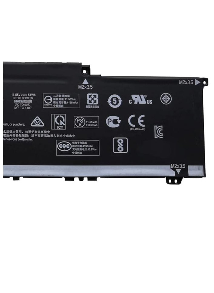زيكسين بطارية بديلة للكمبيوتر المحمول BN03XL متوافقة مع سلسلة HP ENVY 13 HSTNN-DB9N"13-ba0003nu 13-ba0004nu 13-ba0010nr 11.55V 51Wh 4195mAh  - Image 2