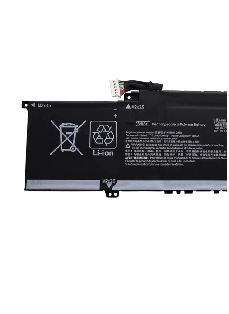 زيكسين بطارية بديلة للكمبيوتر المحمول BN03XL متوافقة مع سلسلة HP ENVY 13 HSTNN-DB9N"13-ba0003nu 13-ba0004nu 13-ba0010nr 11.55V 51Wh 4195mAh  - Image 3