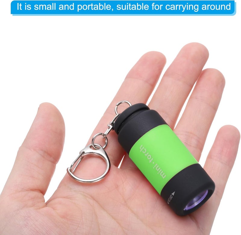 PATIKIL Mini Keychain Flashlight - Portable USB Rechargeable LED Torch in Light Green - Image 4